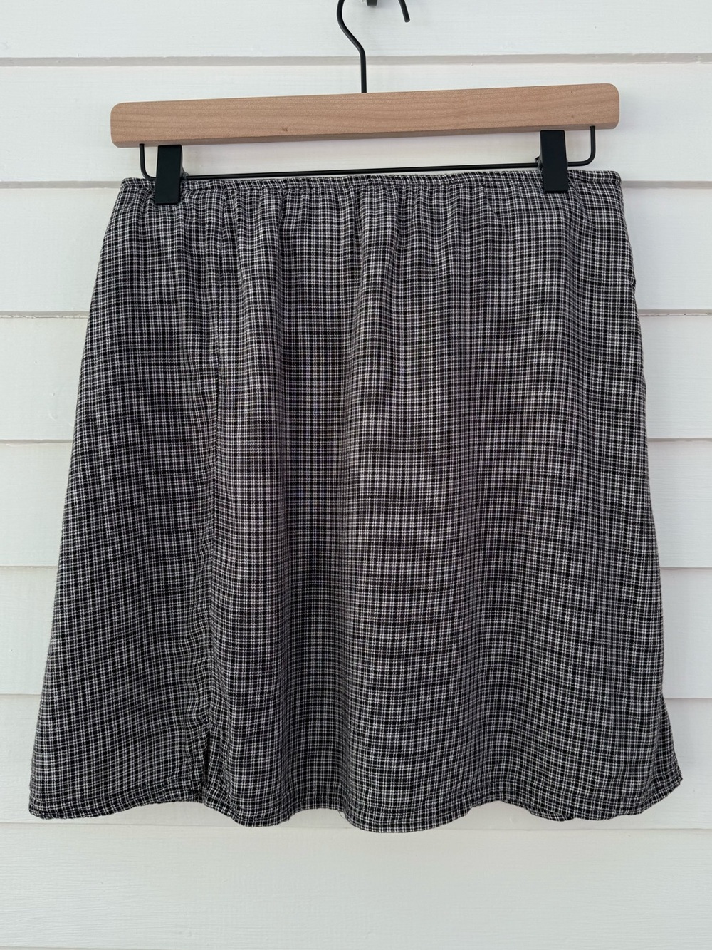 American Eagle | Black White Plaid Mini Skirt Size Small Lined Side Zip